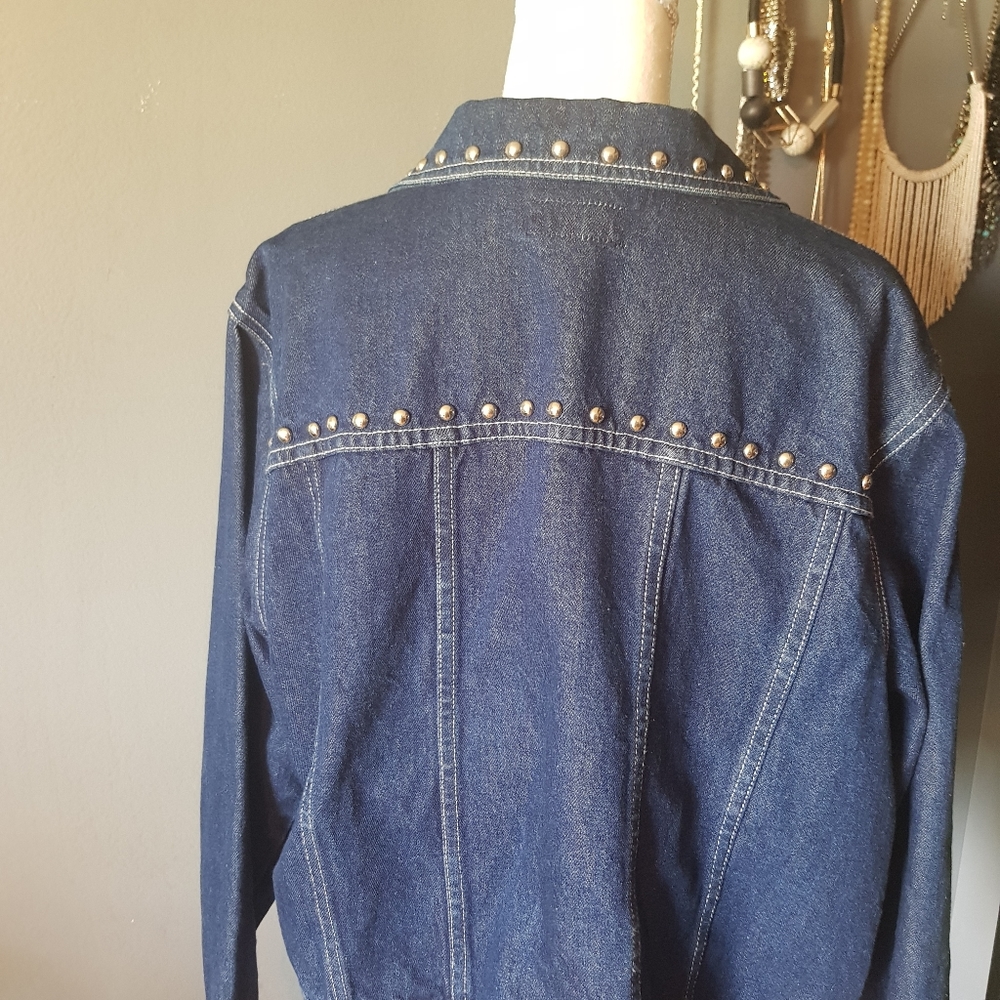 Baccini Studded Denim Jacket - image 5